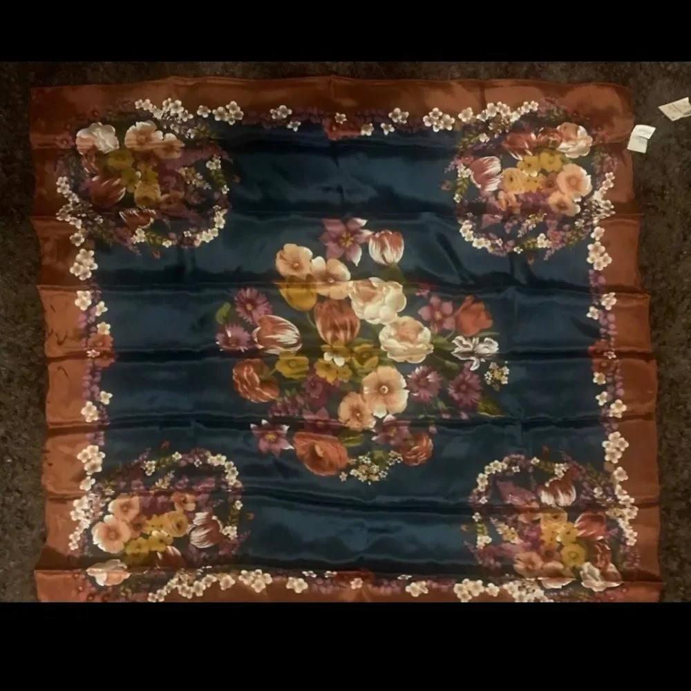7 100% Silk Chance Encounters  Floral Vintage Japanese Scarf Wraps.